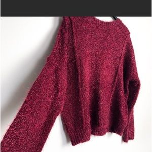 Jennifer Lopez Eyelash Metallic Thread Sweater